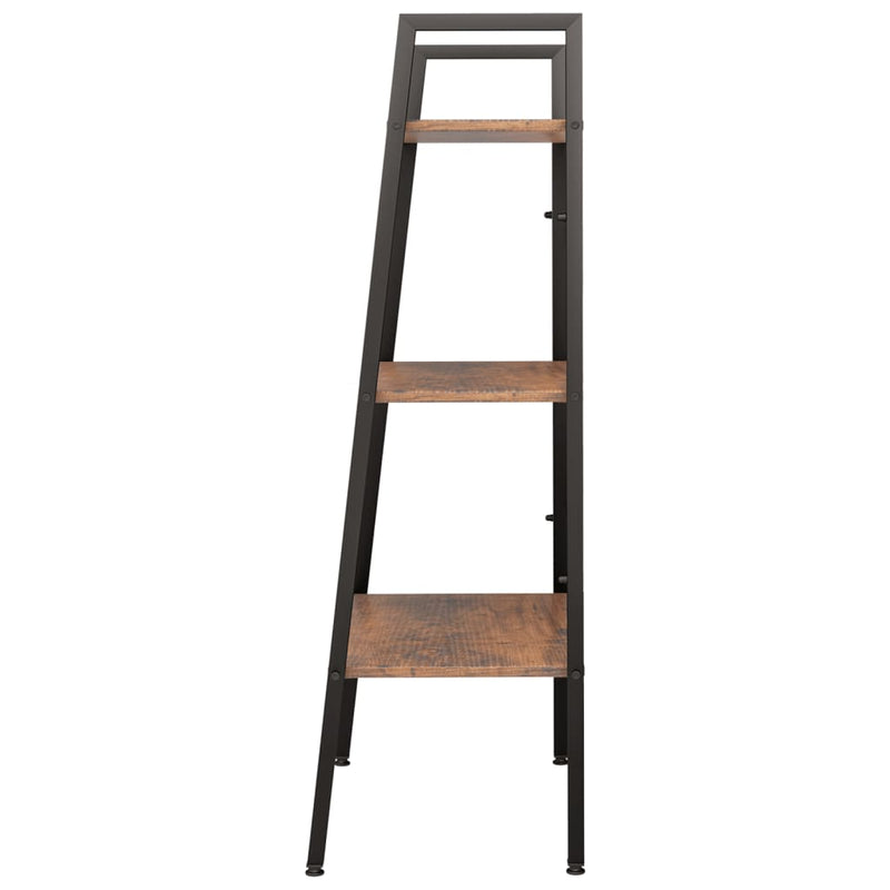 vidaXL 3 szintes sötétbarna és fekete állópolc 56 x 35 x 108 cm