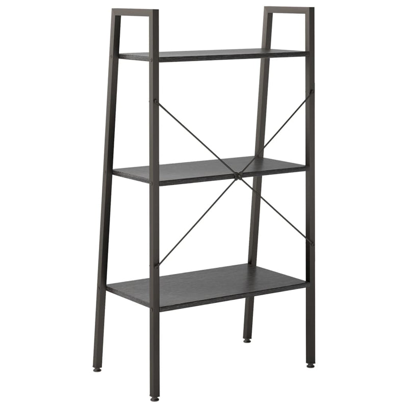 vidaXL 3 szintes fekete állópolc 56 x 35 x 108 cm