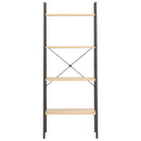 vidaXL 4-szintes világosbarna-fekete állópolc 56 x 35 x 140 cm