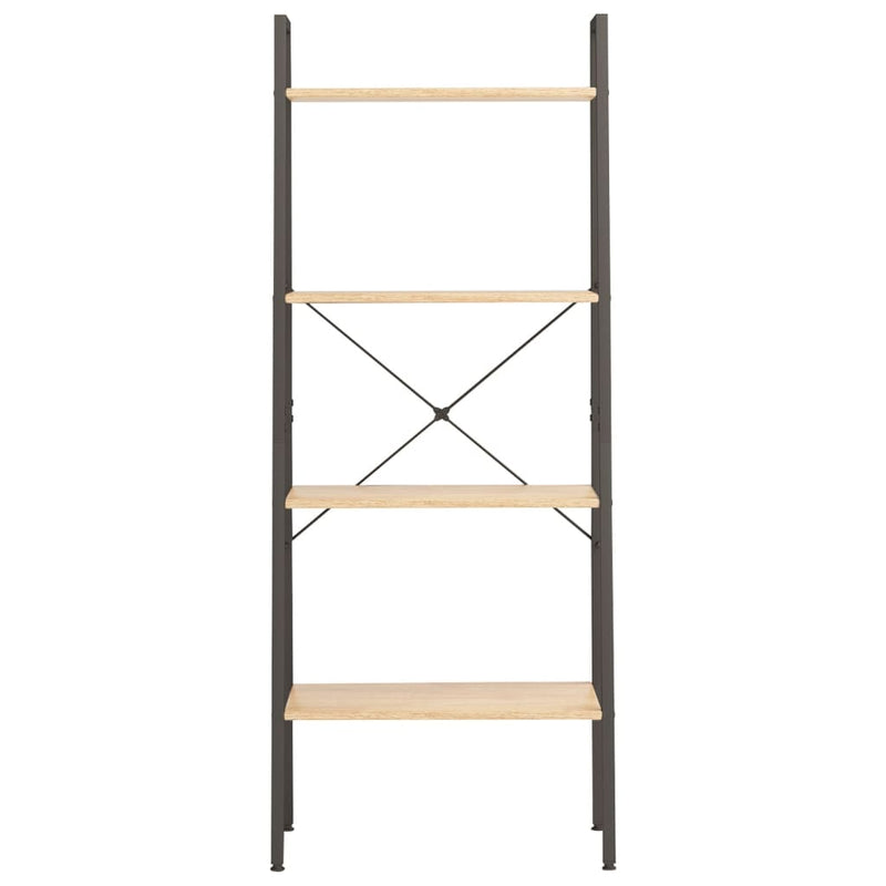 vidaXL 4-szintes világosbarna-fekete állópolc 56 x 35 x 140 cm