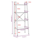 vidaXL 4 szintes sötétbarna és fekete állópolc 56 x 35 x 140 cm