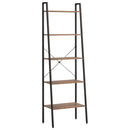 vidaXL 5 szintes sötétbarna és fekete állópolc 56 x 35 x 174 cm