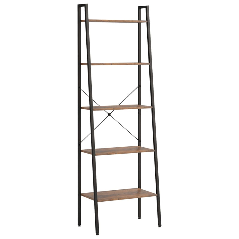 vidaXL 5 szintes sötétbarna és fekete állópolc 56 x 35 x 174 cm