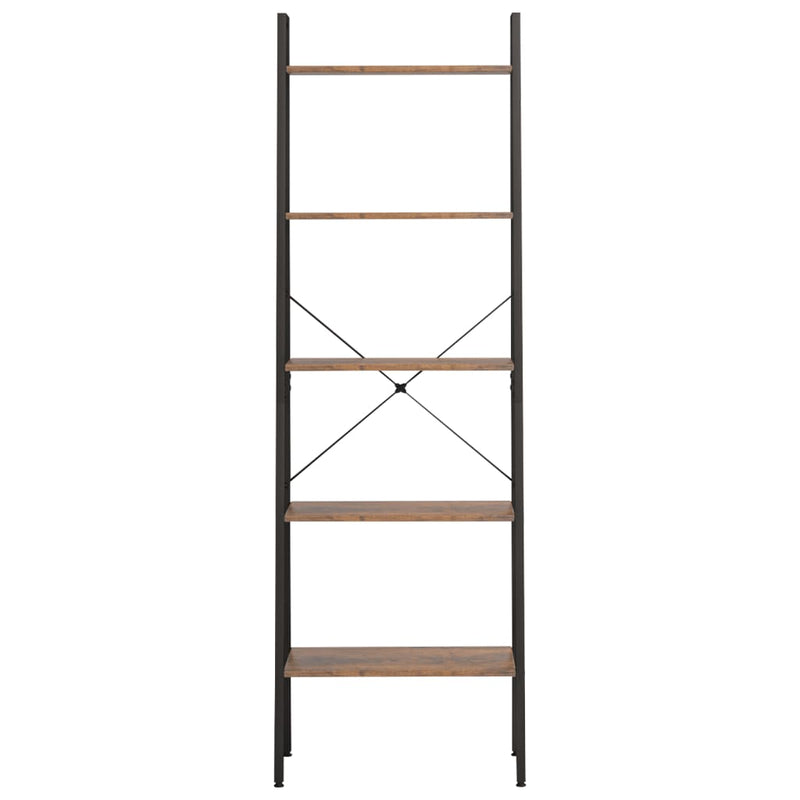 vidaXL 5 szintes sötétbarna és fekete állópolc 56 x 35 x 174 cm