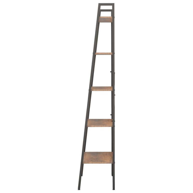 vidaXL 5 szintes sötétbarna és fekete állópolc 56 x 35 x 174 cm