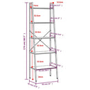 vidaXL 5 szintes sötétbarna és fekete állópolc 56 x 35 x 174 cm