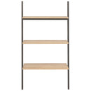 vidaXL 3 szintes világosbarna és fekete létrapolc 64 x 34 x 116 cm