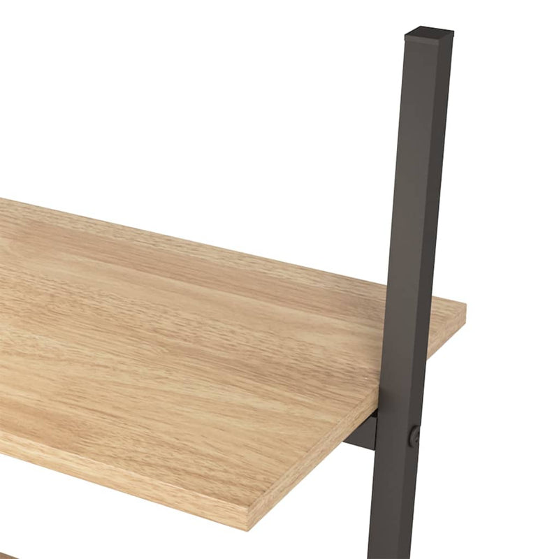 vidaXL 3 szintes világosbarna és fekete létrapolc 64 x 34 x 116 cm