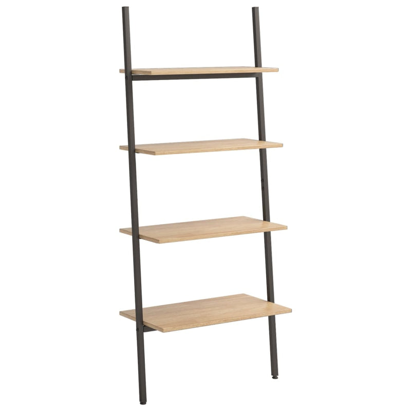 vidaXL 4 szintes világosbarna és fekete létrapolc 64 x 34 x 150,5 cm