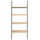 vidaXL 4 szintes világosbarna és fekete létrapolc 64 x 34 x 150,5 cm