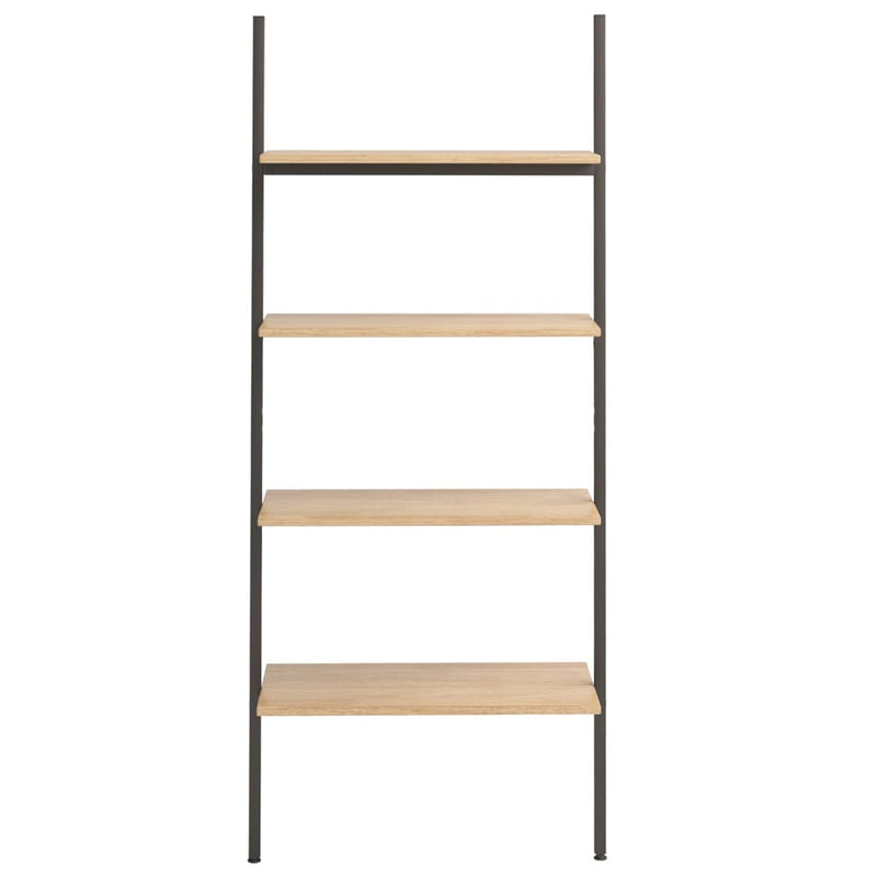 vidaXL 4 szintes világosbarna és fekete létrapolc 64 x 34 x 150,5 cm