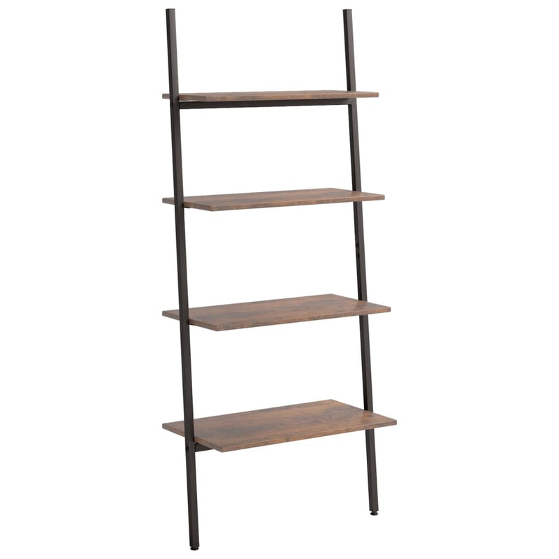 vidaXL 4 szintes sötétbarna és fekete létrapolc 64 x 34 x 150,5 cm