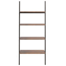 vidaXL 4 szintes sötétbarna és fekete létrapolc 64 x 34 x 150,5 cm