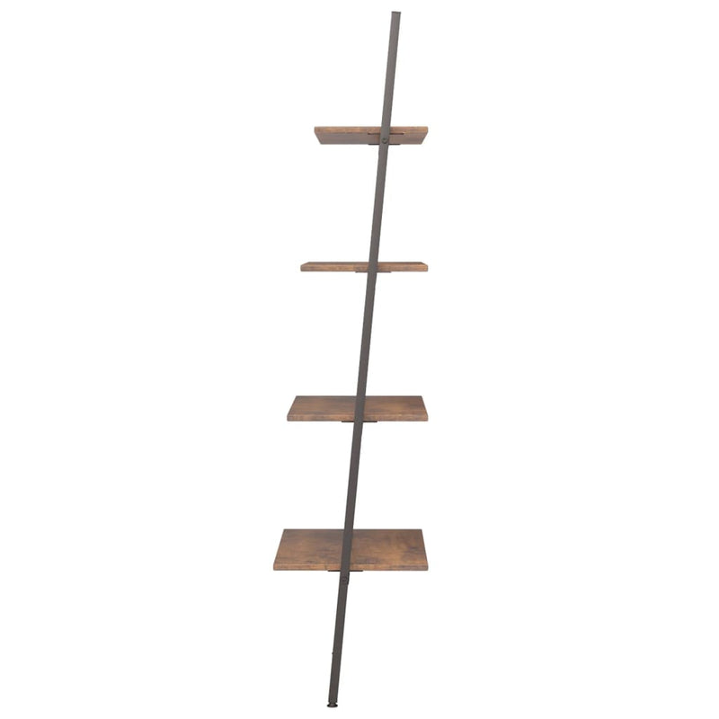 vidaXL 4 szintes sötétbarna és fekete létrapolc 64 x 34 x 150,5 cm