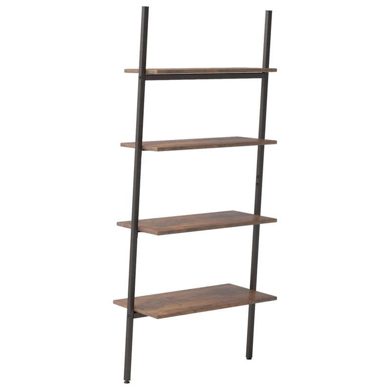 vidaXL 4 szintes sötétbarna és fekete létrapolc 64 x 34 x 150,5 cm