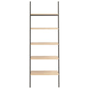 vidaXL 5 szintes világosbarna és fekete létrapolc 64 x 34 x 185,5 cm