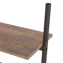 vidaXL 5 szintes sötétbarna és fekete létrapolc 64 x 34 x 185,5 cm