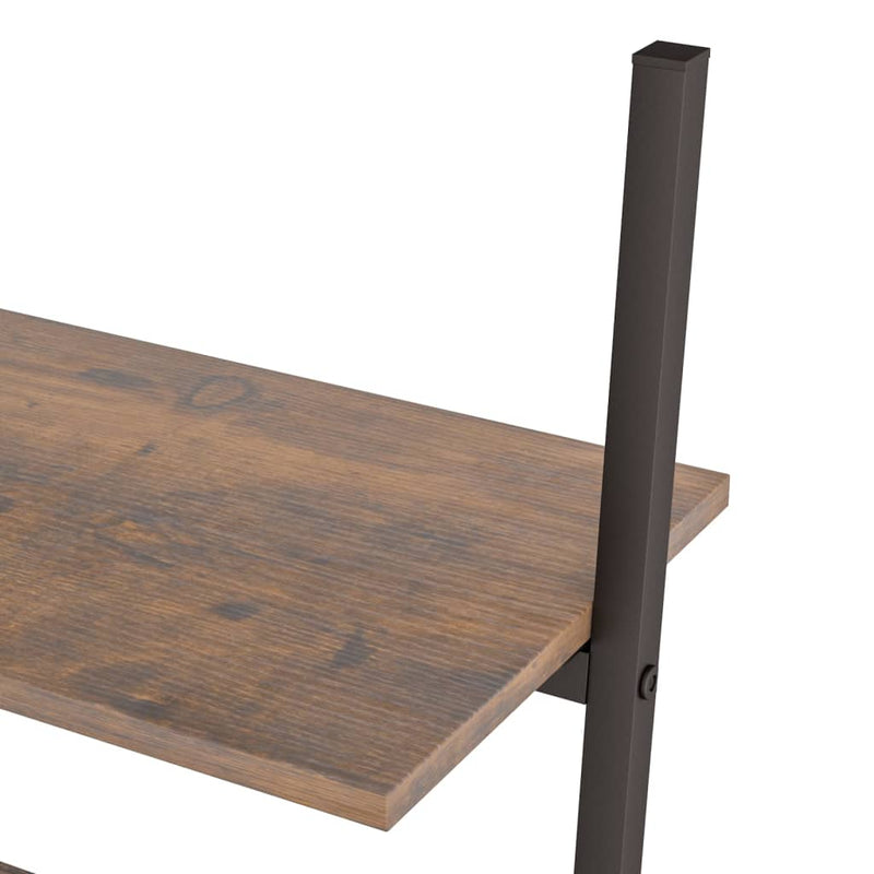 vidaXL 5 szintes sötétbarna és fekete létrapolc 64 x 34 x 185,5 cm