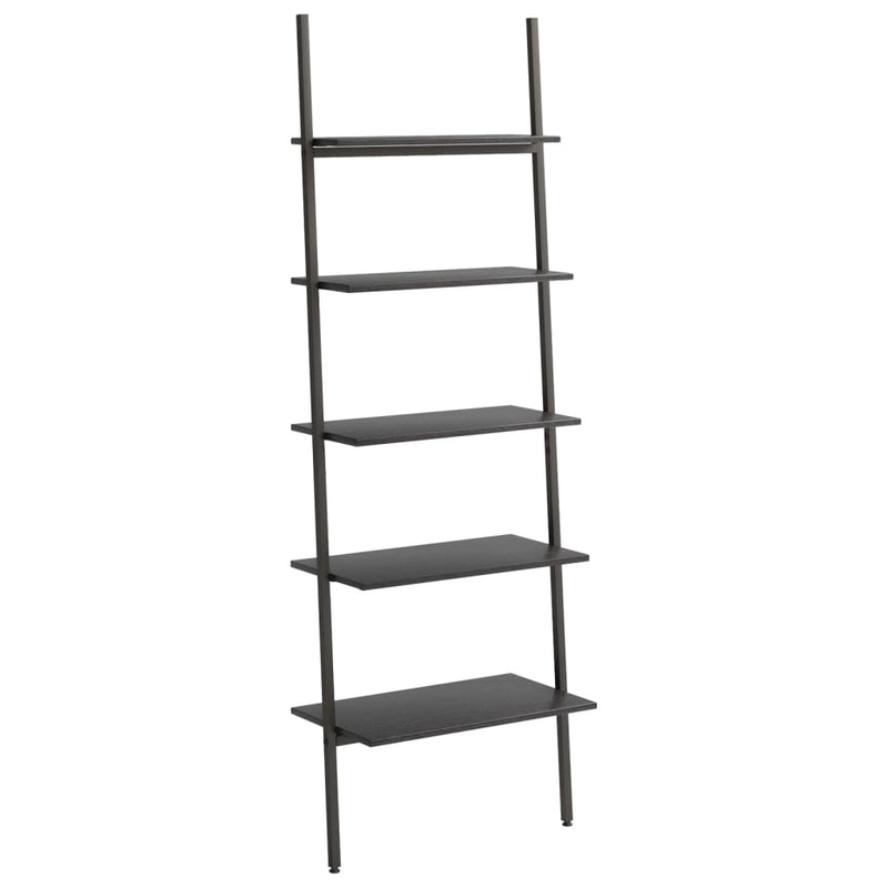 vidaXL 5 szintes fekete létrapolc 64 x 34 x 185,5 cm