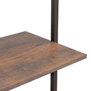 vidaXL 3 szintes sötétbarna és fekete létrapolc 64 x 35 x 120,5 cm