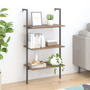 vidaXL 3 szintes sötétbarna és fekete létrapolc 64 x 35 x 120,5 cm