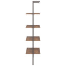 vidaXL 4 szintes sötétbarna és fekete létrapolc 64 x 35 x 152,5 cm