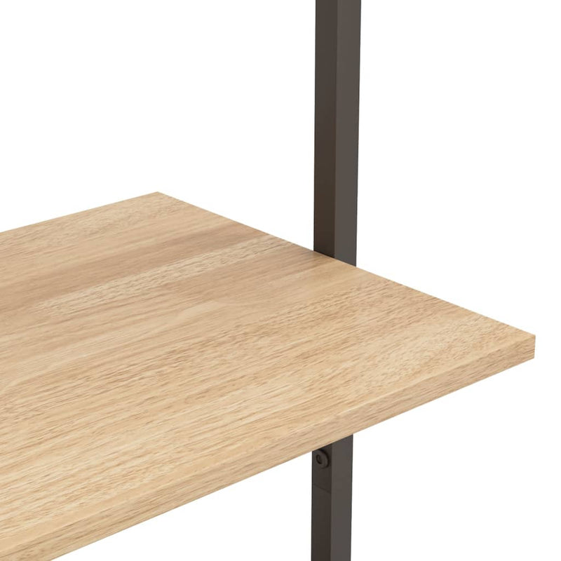 vidaXL 5 szintes világosbarna és fekete létrapolc 64 x 35 x 185 cm