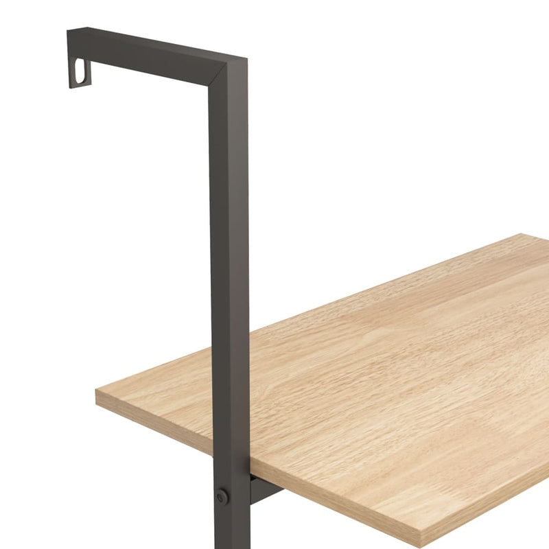 vidaXL 5 szintes világosbarna és fekete létrapolc 64 x 35 x 185 cm