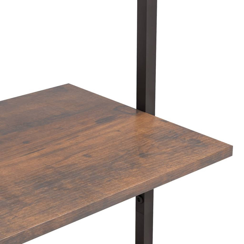 vidaXL 5 szintes sötétbarna és fekete létrapolc 64 x 35 x 185 cm