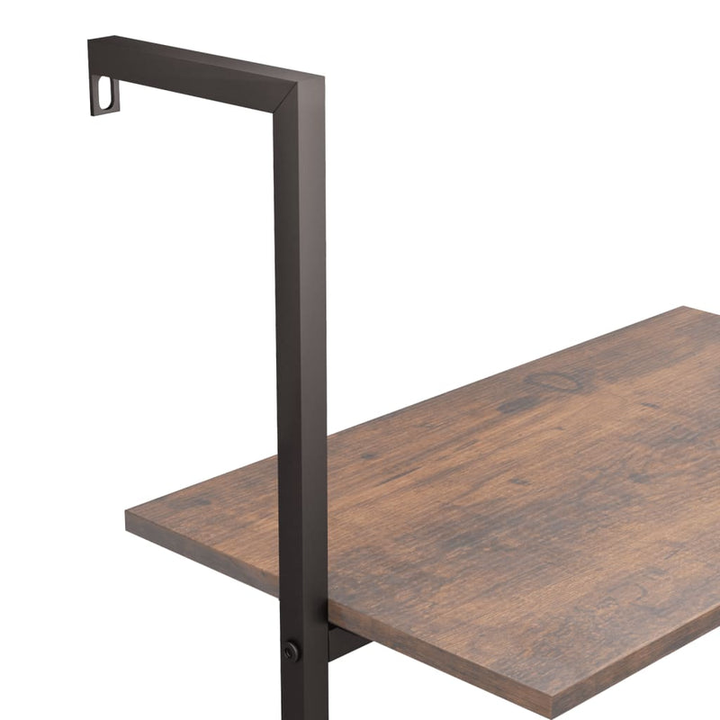 vidaXL 5 szintes sötétbarna és fekete létrapolc 64 x 35 x 185 cm