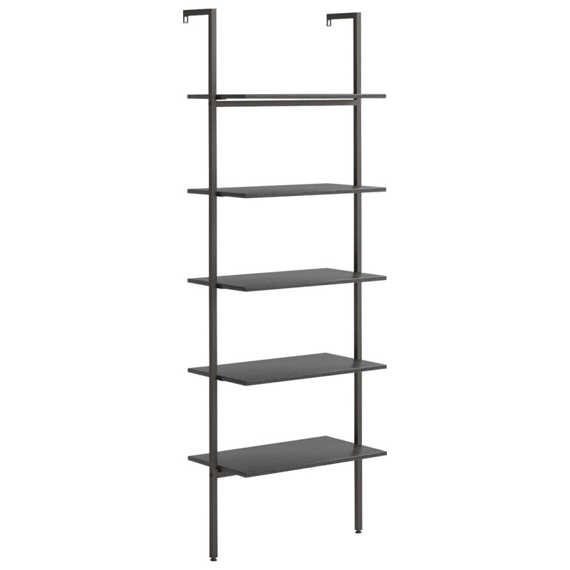 vidaXL 5 szintes fekete létrapolc 64 x 35 x 185 cm