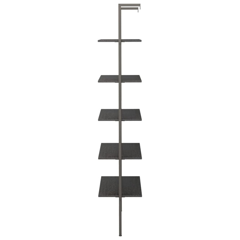 vidaXL 5 szintes fekete létrapolc 64 x 35 x 185 cm
