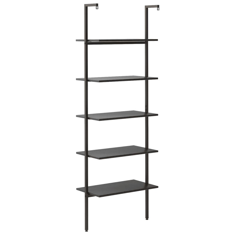 vidaXL 5 szintes fekete létrapolc 64 x 35 x 185 cm