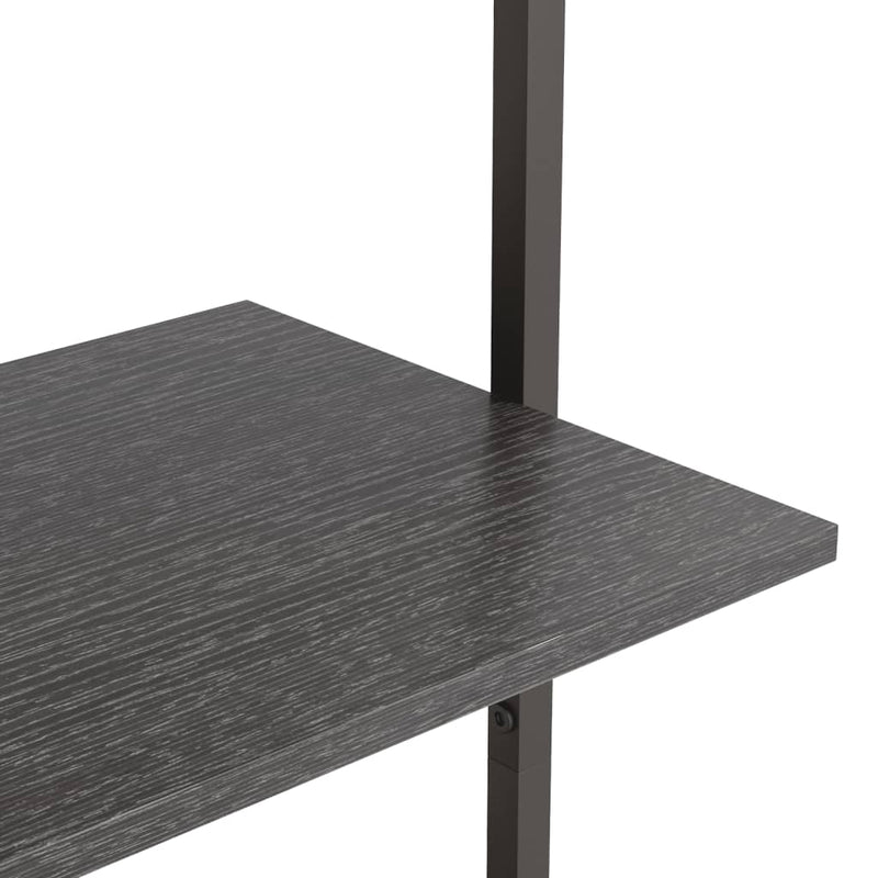 vidaXL 5 szintes fekete létrapolc 64 x 35 x 185 cm