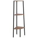 vidaXL 3 szintes sötétbarna és fekete sarokpolc 45,5 x 31,5 x 120 cm
