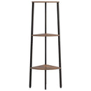 vidaXL 3 szintes sötétbarna és fekete sarokpolc 45,5 x 31,5 x 120 cm