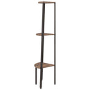 vidaXL 3 szintes sötétbarna és fekete sarokpolc 45,5 x 31,5 x 120 cm