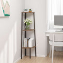 vidaXL 3 szintes sötétbarna és fekete sarokpolc 45,5 x 31,5 x 120 cm