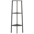 vidaXL 3 szintes fekete sarokpolc 45,5 x 31,5 x 120 cm