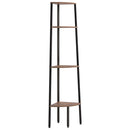 vidaXL 4-szintes sötétbarna és fekete sarokpolc 45,5 x 31,5 x 150 cm