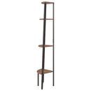 vidaXL 4-szintes sötétbarna és fekete sarokpolc 45,5 x 31,5 x 150 cm