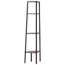vidaXL 4-szintes sötétbarna és fekete sarokpolc 45,5 x 31,5 x 150 cm