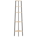 vidaXL 5 szintes világosbarna és fekete sarokpolc 45,5 x 31,5 x 180 cm