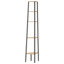 vidaXL 5 szintes világosbarna és fekete sarokpolc 45,5 x 31,5 x 180 cm