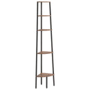 vidaXL 5 szintes sötétbarna és fekete sarokpolc 45,5 x 31,5 x 180 cm