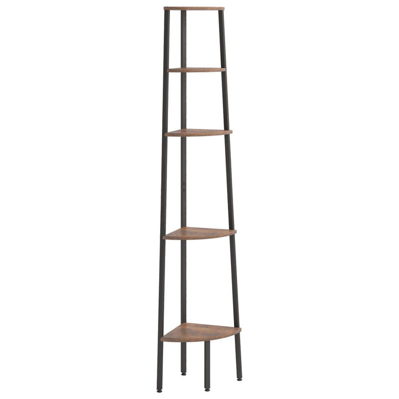 vidaXL 5 szintes sötétbarna és fekete sarokpolc 45,5 x 31,5 x 180 cm