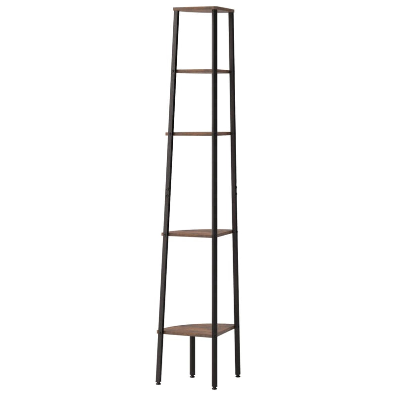 vidaXL 5 szintes sötétbarna és fekete sarokpolc 45,5 x 31,5 x 180 cm