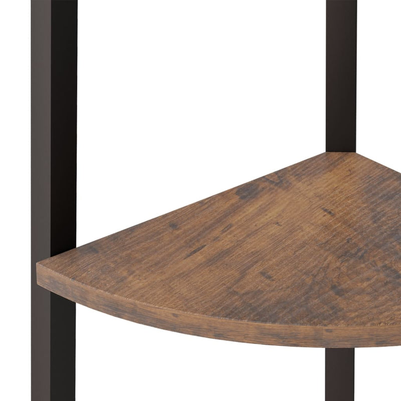 vidaXL 5 szintes sötétbarna és fekete sarokpolc 45,5 x 31,5 x 180 cm