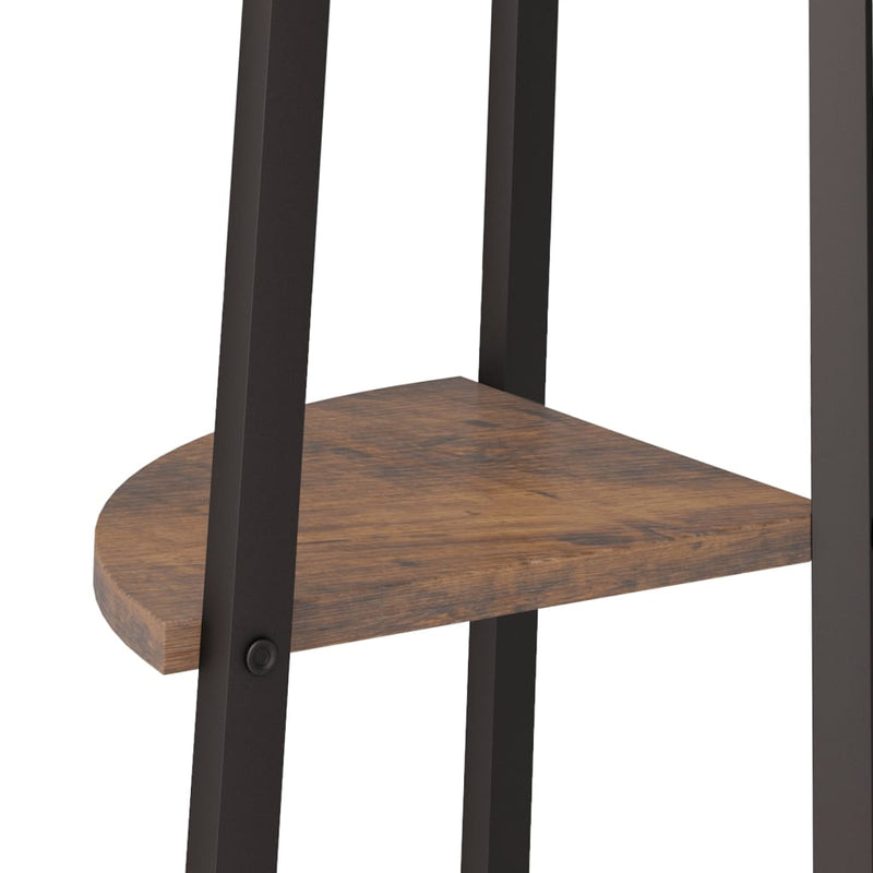 vidaXL 5 szintes sötétbarna és fekete sarokpolc 45,5 x 31,5 x 180 cm
