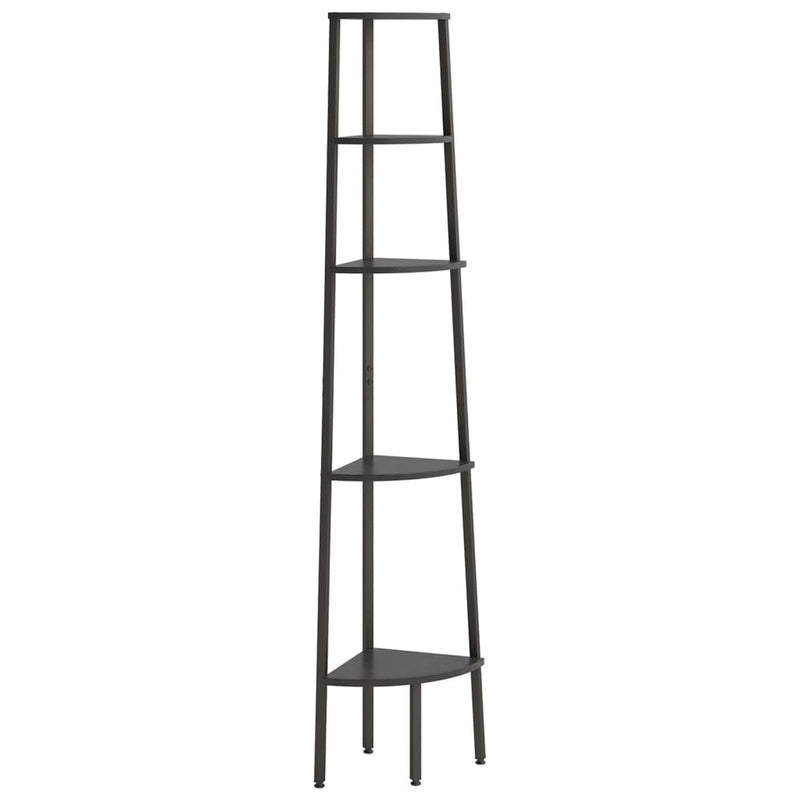 vidaXL 5 szintes fekete sarokpolc 45,5 x 31,5 x 180 cm